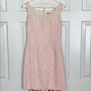 Pink, white, gold tweed Lilly Pulitzer dress